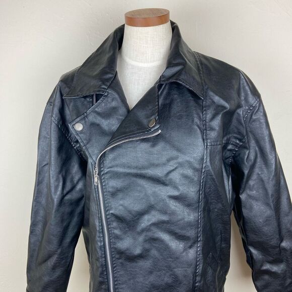 Princess Polly Next In Line Faux Leather Biker Jacket - Black - Picture 4 of 7